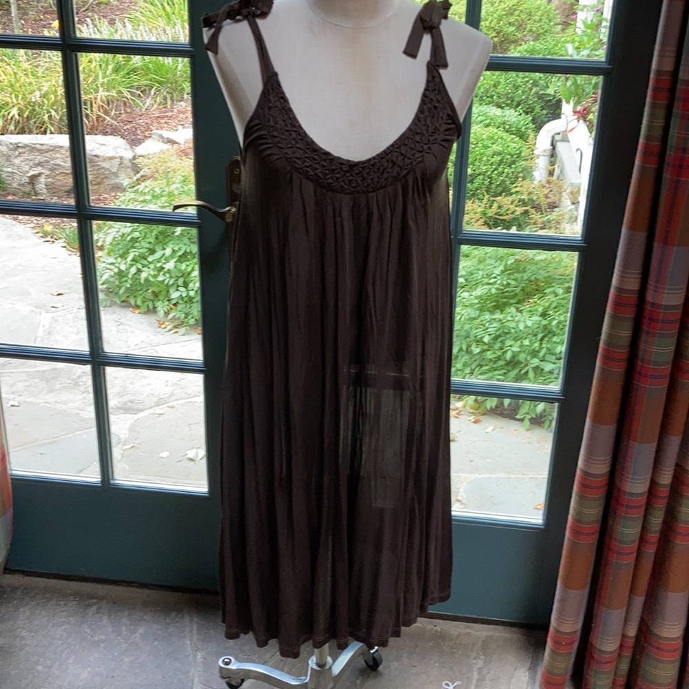 Filippa k Italy brown silk jersey smocked dress S